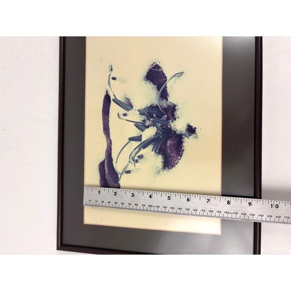 Vintage White Flower in Snow Print Matted and Framed Wall Decor Art - Picture 9 of 10